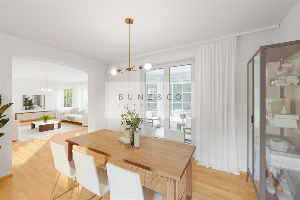 Esszimmer-Wohnzimmer gestaged