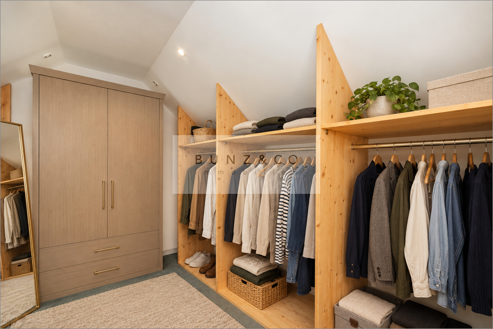 Ankleidezimmer (möbliert teilw. mit KI)