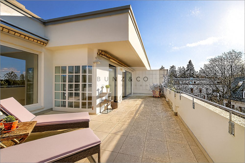 Immobilienangebot - München - Alle - Dachterrassenwohnung in Bestlage von Solln – modernisiert, sonnig und exklusiv