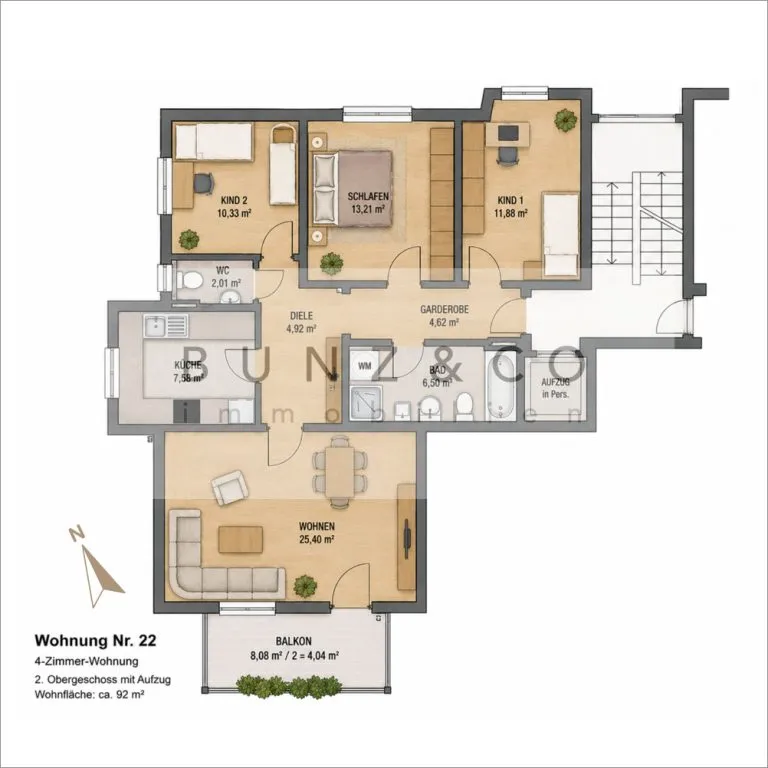 Immobilienangebot - München - Alle - Hochwertig ausgestattete 4-Zimmer-Wohnung mit Erbbaurecht – Attraktive Kapitalanlage